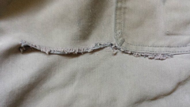 Huge, pants-wrecking rip. (image L. Weldon)