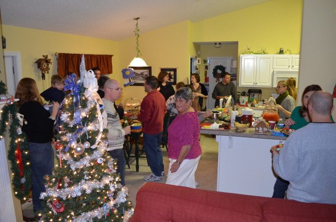 Our family hosts a fun open house for our friends and neighbors. This is a popular holiday tradition, particularly among military families. This is from our 2012 open house when we were still living in Florida. Photo: Patricia Vollmer.