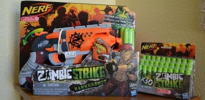 The Nerf Zombie Strike line of dart blasters. Photo: Patricia Vollmer.
