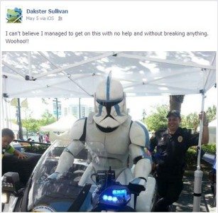 I love the cops reaction in the background. Image: Dakster Sullivan