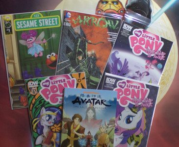 Our purchases from the day. My Little Pony for the boy, Avatar and Arrow for the parents.