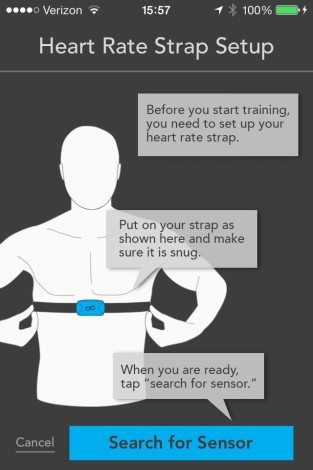 PEAR will give guidance on how to appropriately wear the heart rate monitor strap. Image capture: Patricia Vollmer.