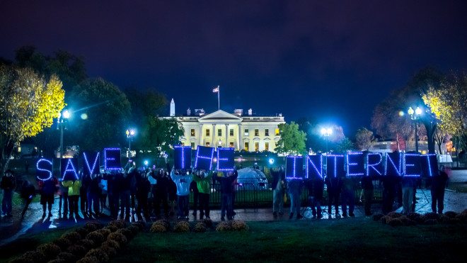 Net neutrality supporters at the White House in November 2014. Photo CC-BY-NC-ND  Joseph Gruber.