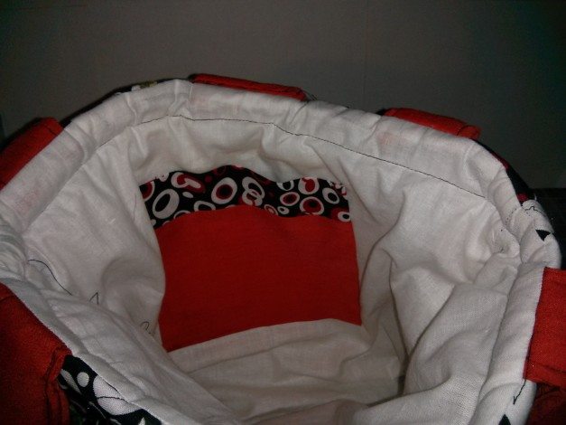 Interior of the Harley Quinn bag, photo by Odd Duck Studios