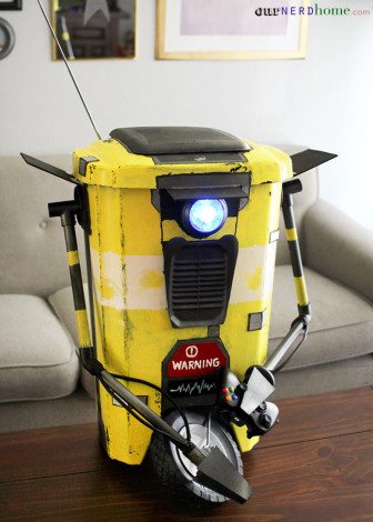 borderlands, claptrap, trash can, diy, valentine's day