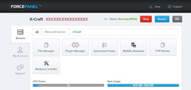 GForce Server Control Panel. Photo: Maryann Goldman