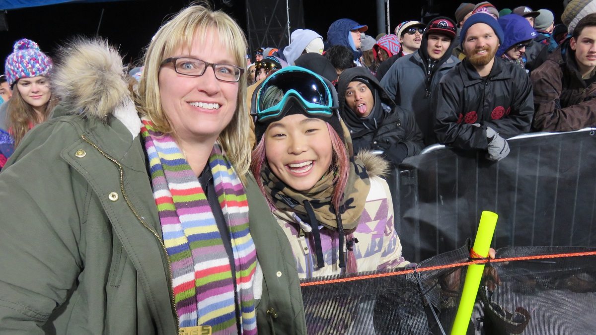 Chloe Kim and Judy Berna at the X Games
