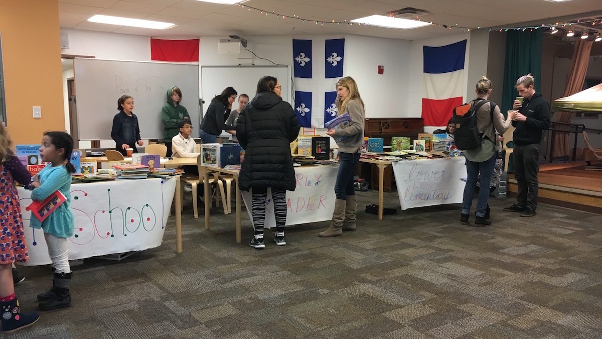 image of book swap fundraiser at school