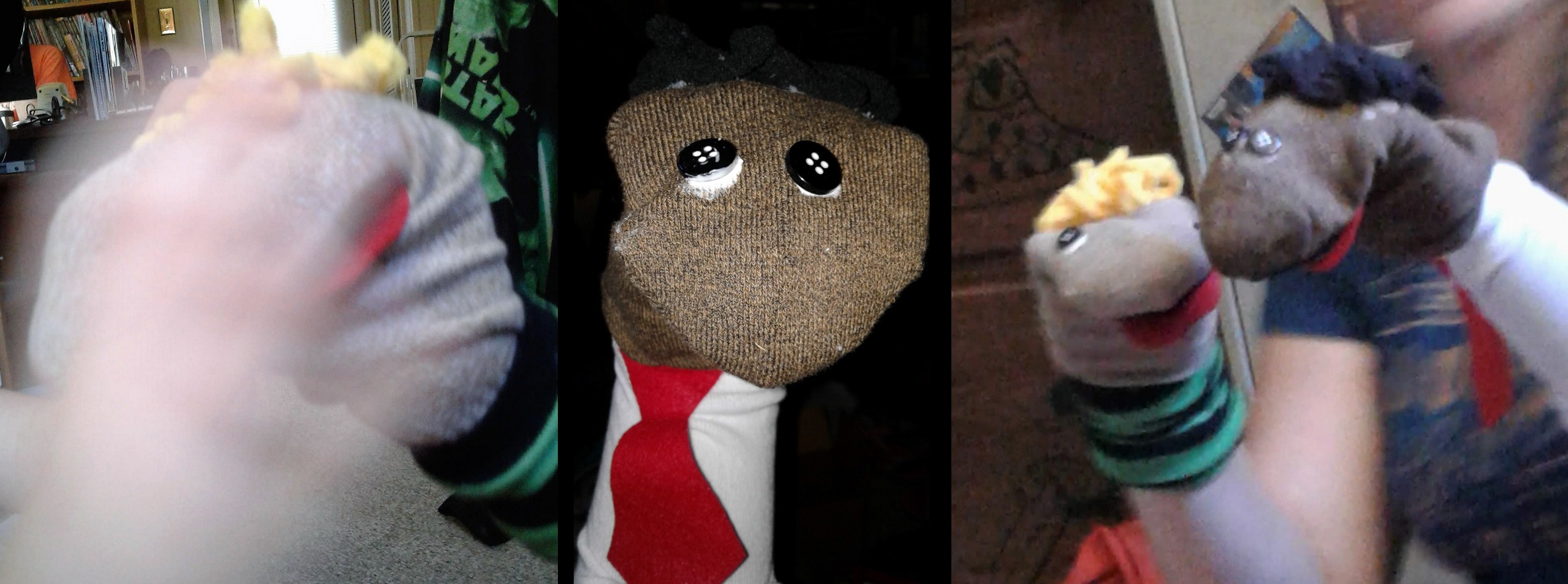 George and Harold sock puppets from the kit from DreamWorks