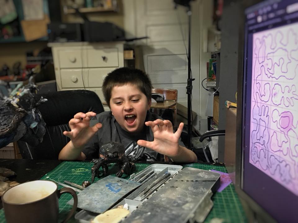 Wyatt having fun while helping his father on develop the world of Revilo