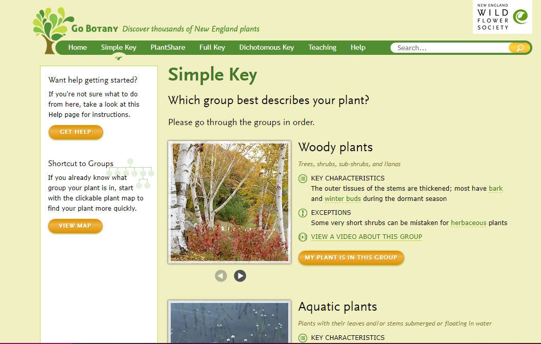 Go Botany Simple Key screenshot