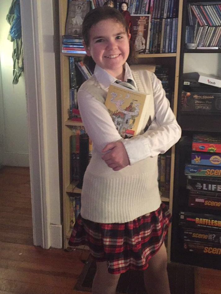 a photo of the author's daughter with the 