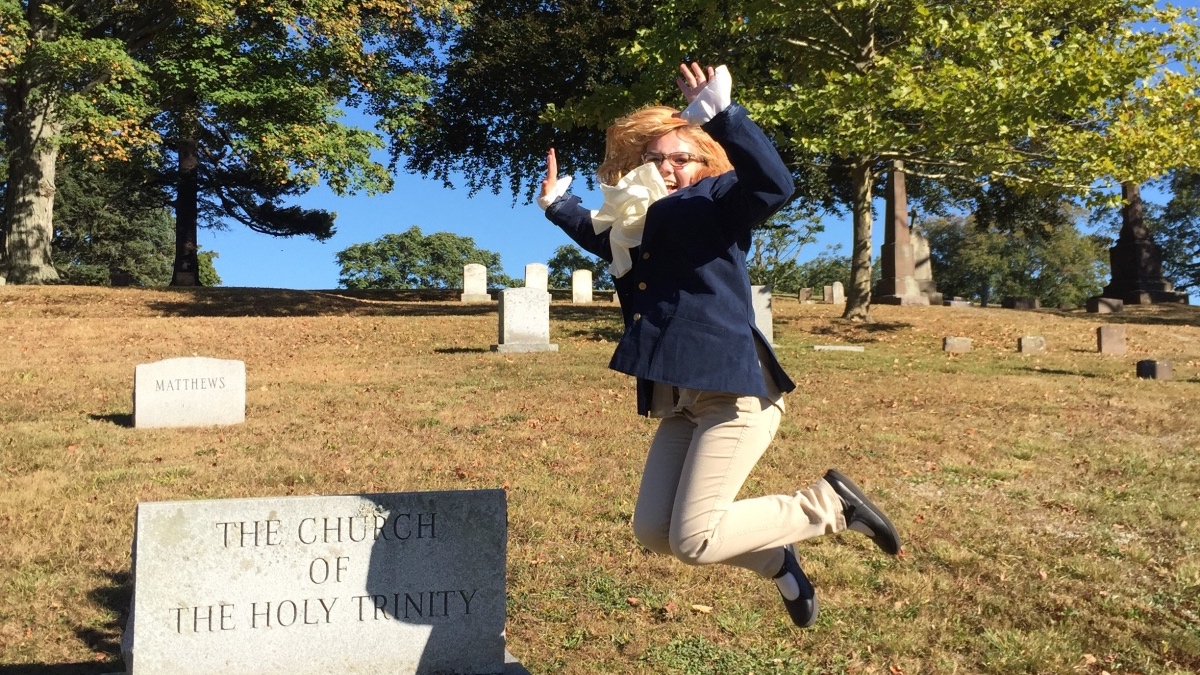 photos of the author's daughter in Hamilton inspired clothes