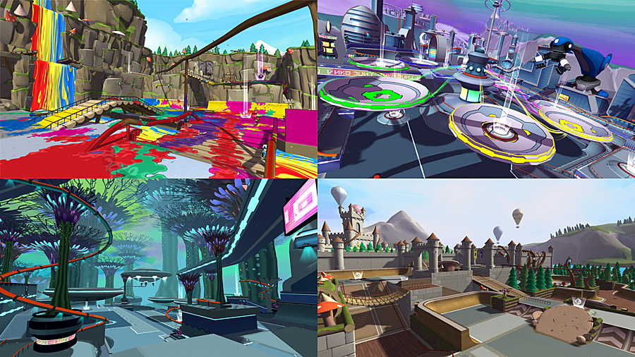 Some of the Scoot Parks in Crayola Scoot, Image: Outright Games