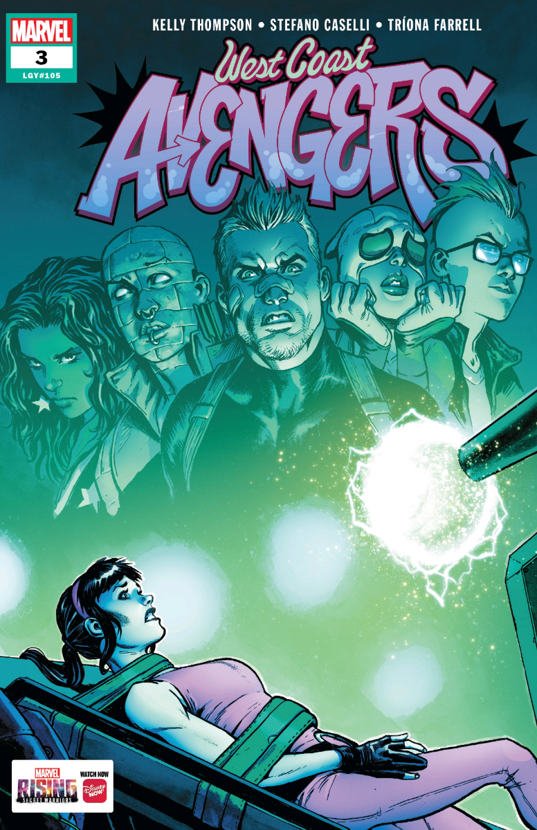 Image of Kate on sci-fi table while the team looks on in horror