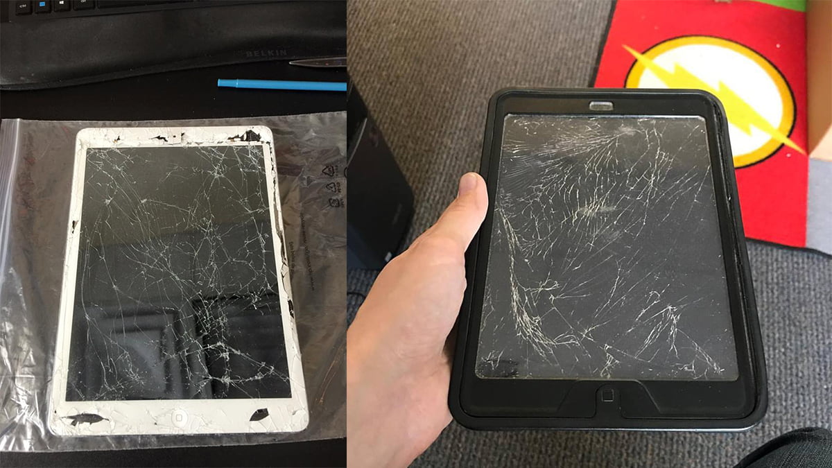 Broken iPads \ Image: Dakster Sullivan