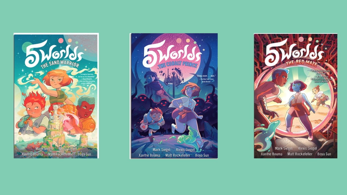 5 Worlds book covers