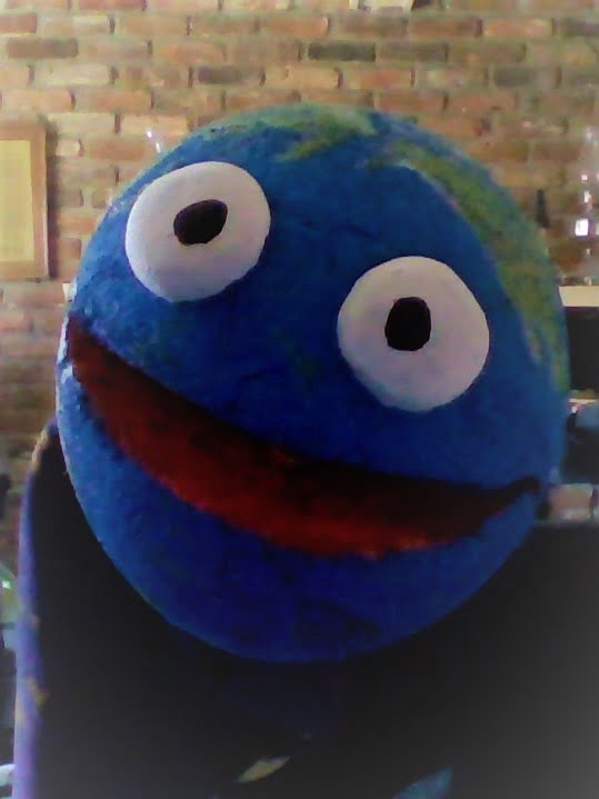 globe puppet with big eyes