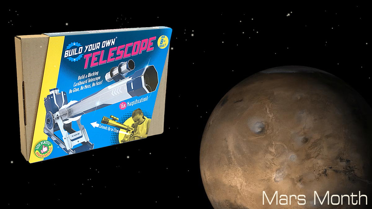 Build Your Own Cardboard Telescope, Box Image Build Your Own Kits, Mars Image NASA