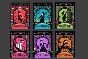 Paperback covers of the Enola Holmes Mysteries by Nancy Springer