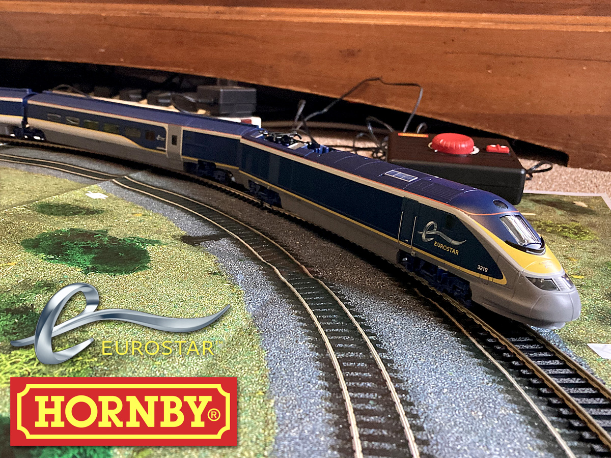 The Eurostar by Hornby, Image Sophie Brown, Logos Eurostar and Hornby